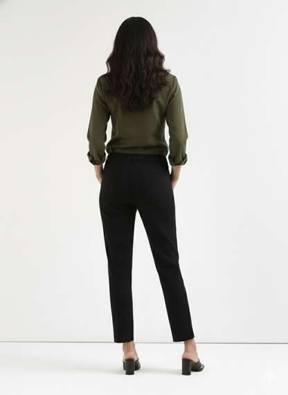 Women Black Pure Cotton Pant