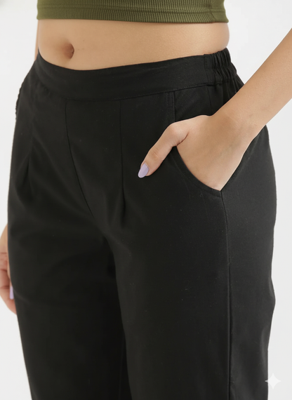 Women Black Pure Cotton Pant