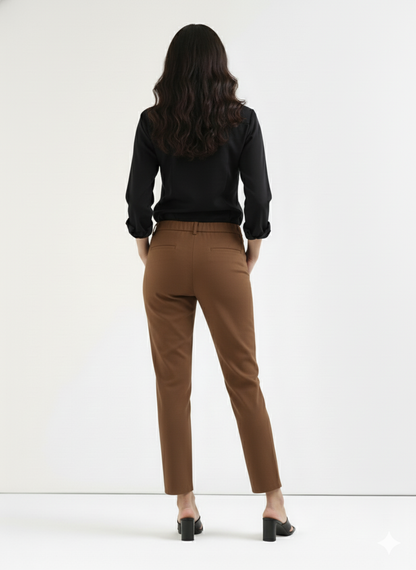 Women Coffee Brown Pure Cotton Pant