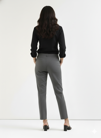 Women Gray Pure Cotton Pant