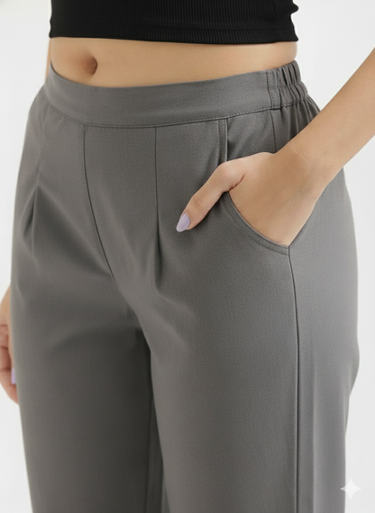 Women Gray Pure Cotton Pant