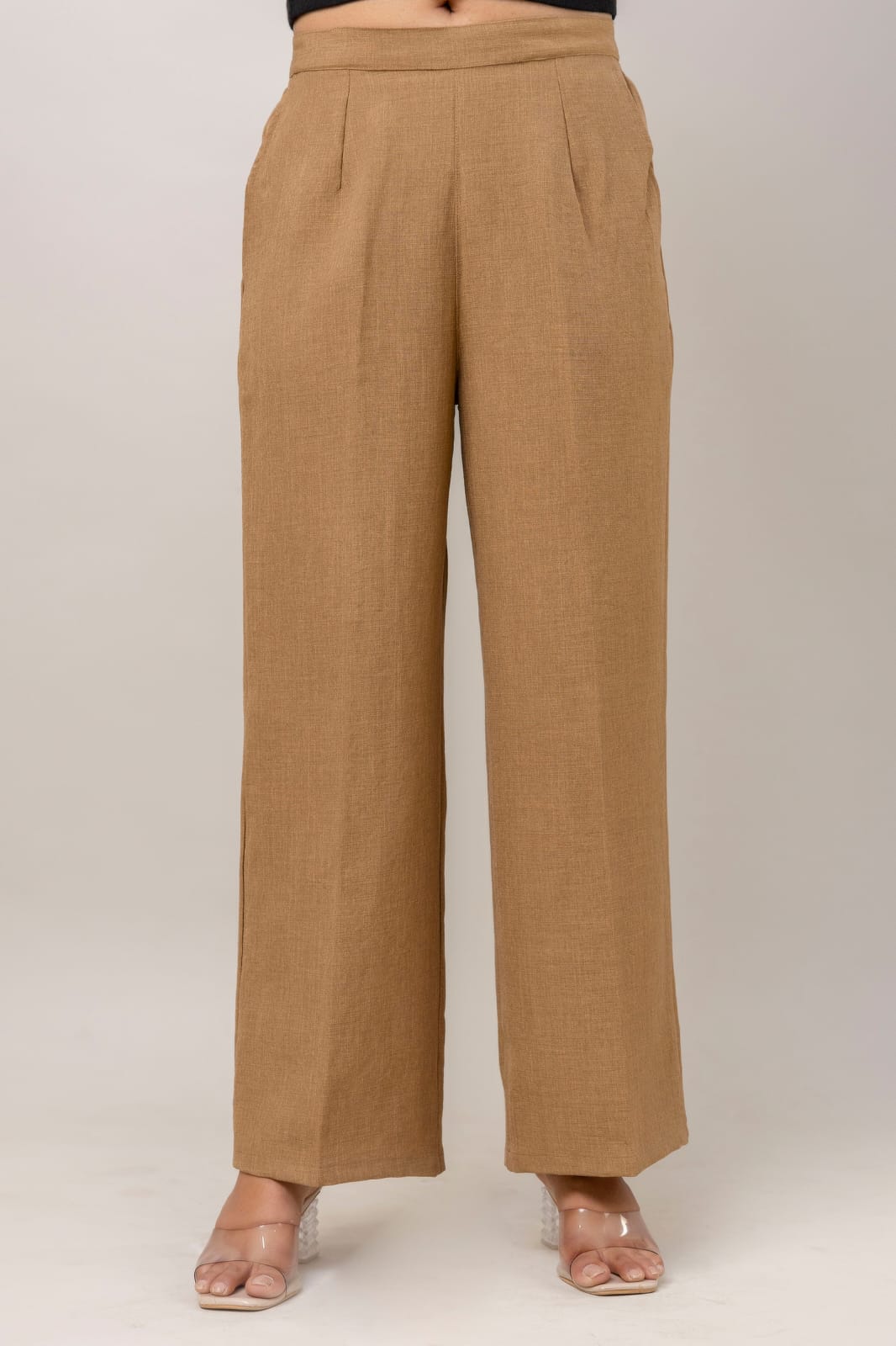 Women Beige Cotton Plazo Pant