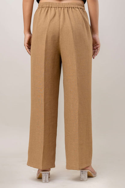 Women Beige Cotton Plazo Pant