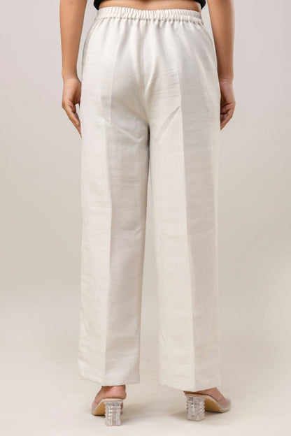 Women White Cotton Plazo Pant