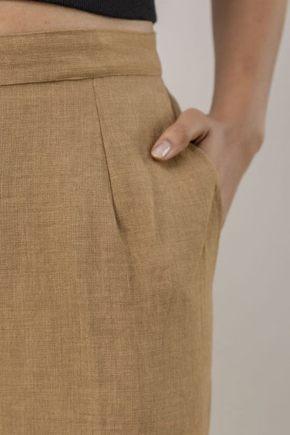 Women Beige Cotton Plazo Pant