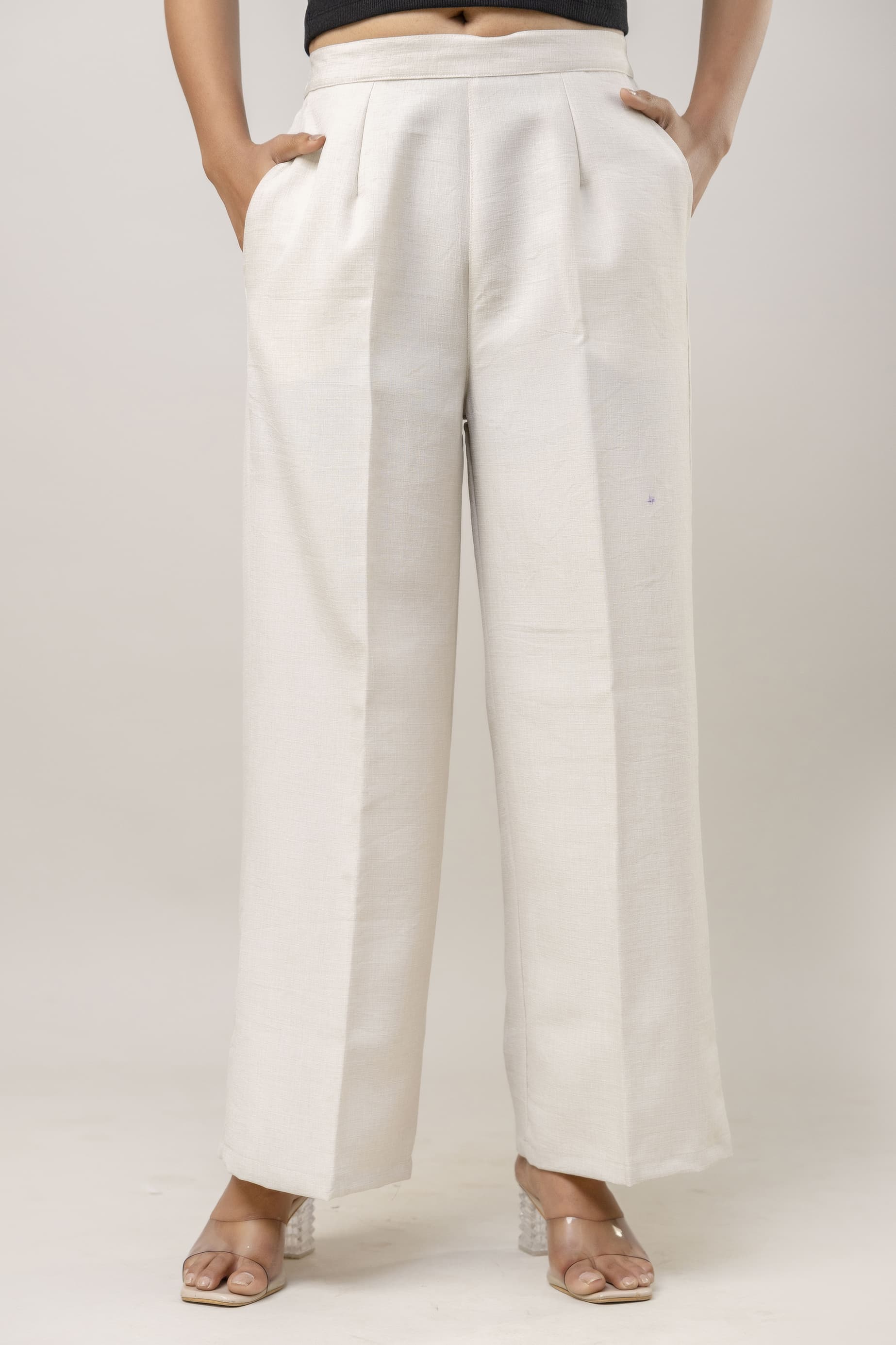 Women White Cotton Plazo Pant