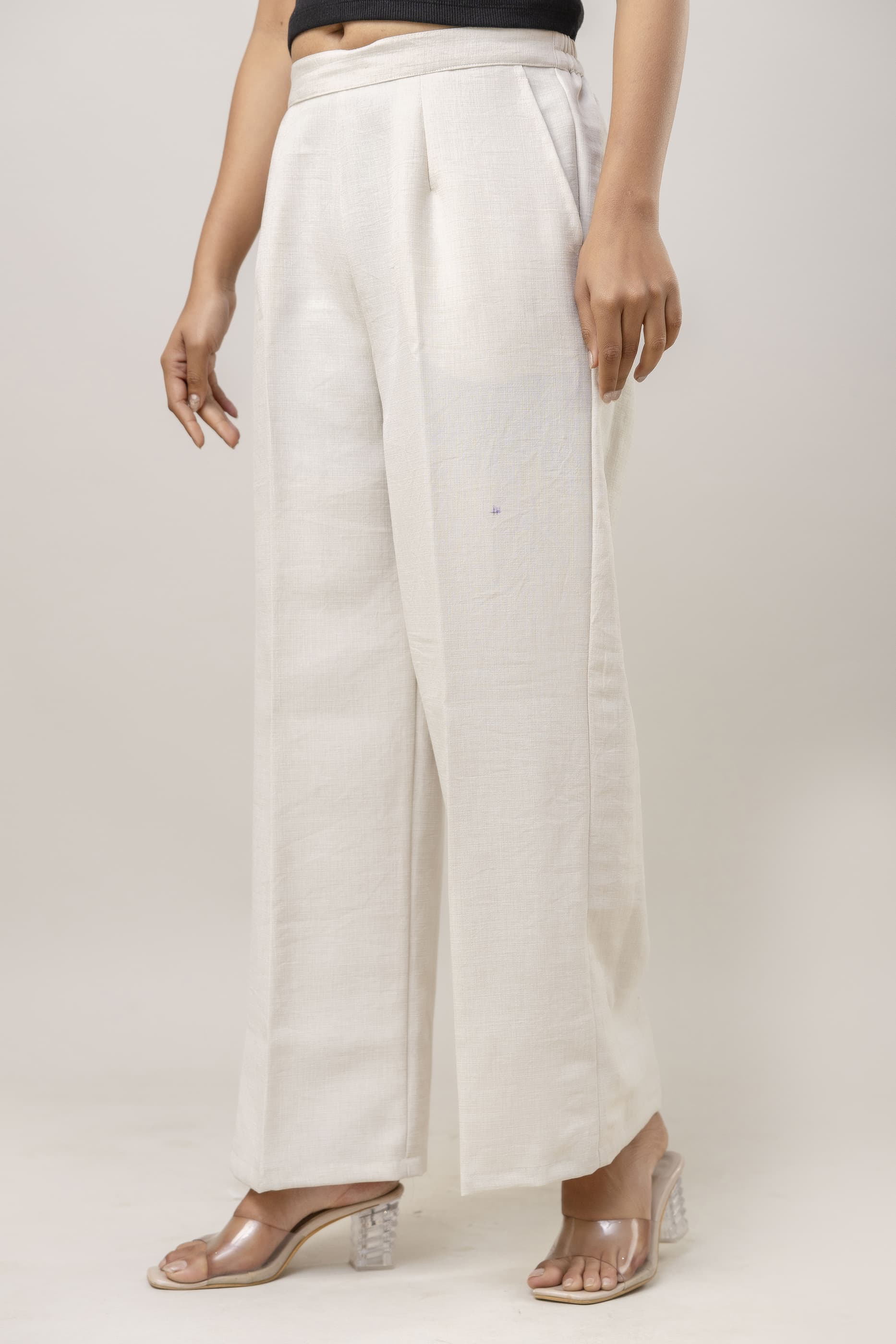 Women White Cotton Plazo Pant