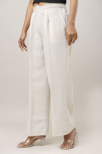 Women White Cotton Plazo Pant
