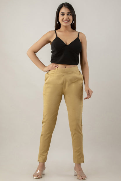 Stylish Beige Lycra Pant