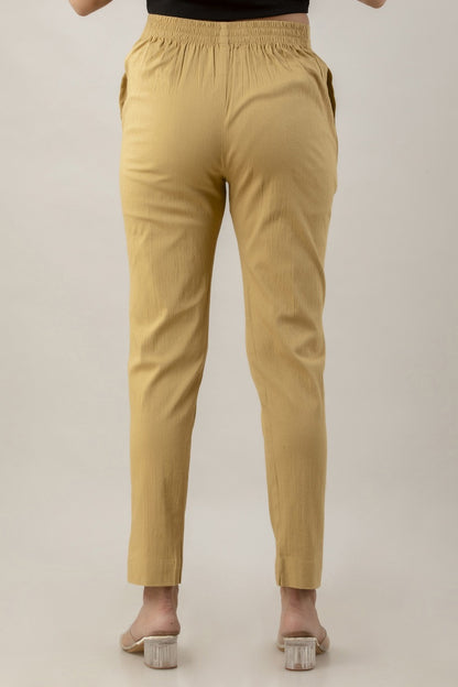 Stylish Beige Lycra Pant