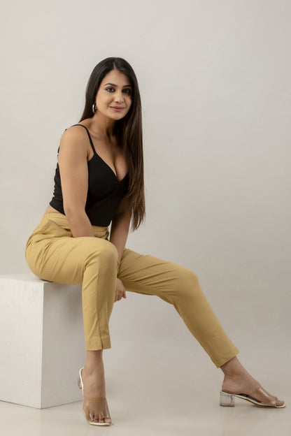 Stylish Beige Lycra Pant