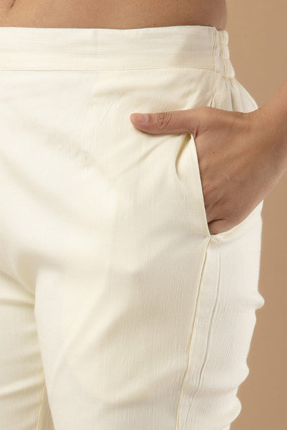 Women White Pure Cotton Pant