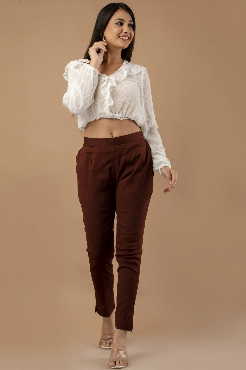 Stylish Brown Lycra Pant