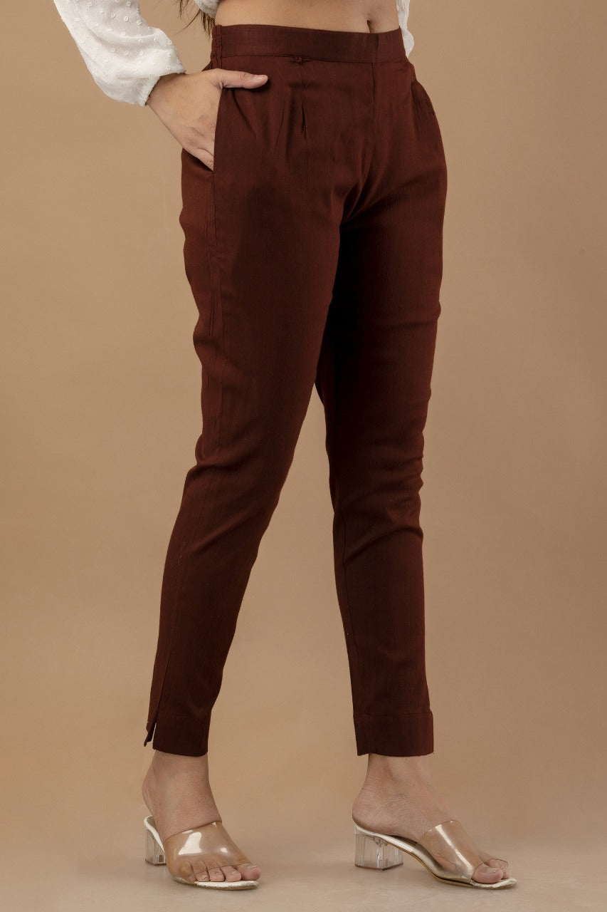 Stylish Brown Lycra Pant