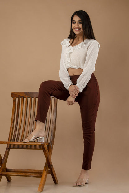 Stylish Brown Lycra Pant