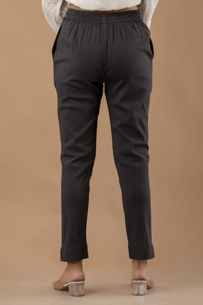 Women Gray Pure Cotton Pant