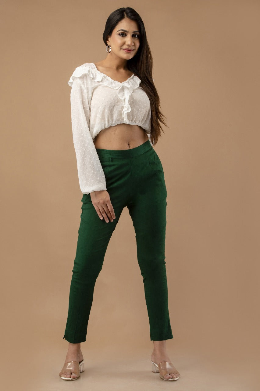 Stylish Green Lycra Pant