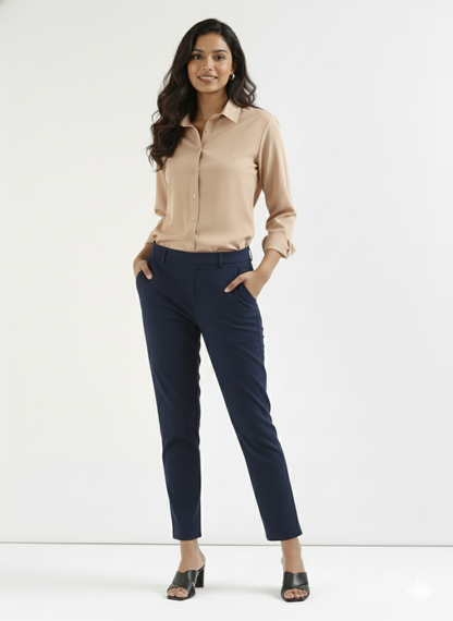 Women Coffee Brown Pure Cotton Pant